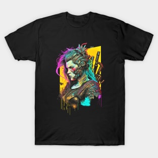 Neon Cyberpunk Viking - V1.17 T-Shirt